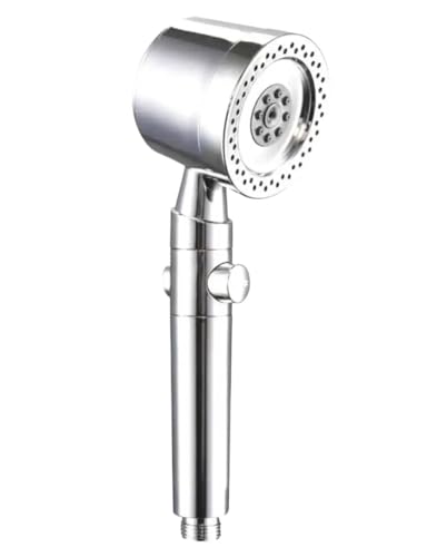 TCVCTNMZTX Hochdruck-Duschkopf, 5 Modi, einstellbare Booster-Duschköpfe, wassersparend, One-Key-Stopp-Wassersprüher, Badezimmerzubehör Duschkopf(Silver-b) von TCVCTNMZTX