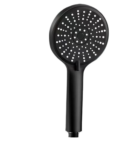 TCVCTNMZTX Silber Schwarz Hochdruck 12cm Großer Durchfluss Duschkopf 5 Modi Spray Massage Regen Handbrause Badezimmer Zubehör Duschkopf(Black shower) von TCVCTNMZTX