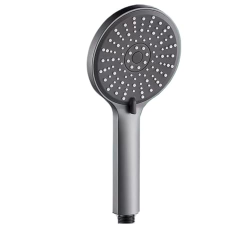 TCVCTNMZTX Silber Schwarz Hochdruck 12cm Großer Durchfluss Duschkopf 5 Modi Spray Massage Regen Handbrause Badezimmer Zubehör Duschkopf(Grey Shower) von TCVCTNMZTX