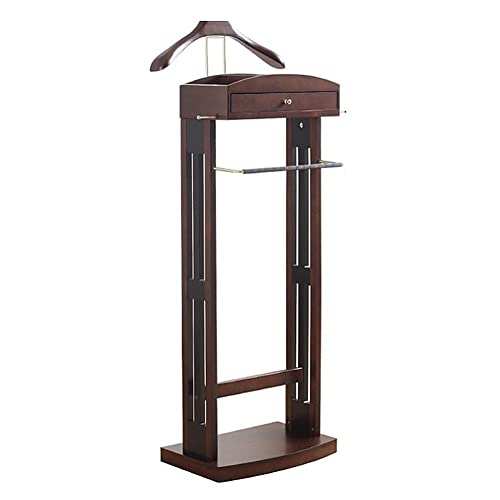 TCXSSL Herrendiener Kleiderbutler Mit Multifunktions Schubladen Freistehender Kleiderständer Kleiderständer Aus Holz Für Jacken, Hemden (Color : Brown, Size : 46.2x39.7x116cm) von TCXSSL