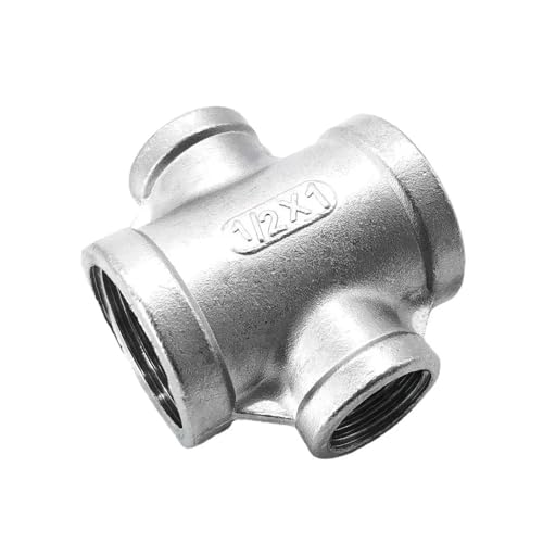 2" To 1/2" BSP Female Reducer Cross 4 Ways 304 Stainless Steel Pipe Fitting Connector Water Gas Oil von TCYNNQVD