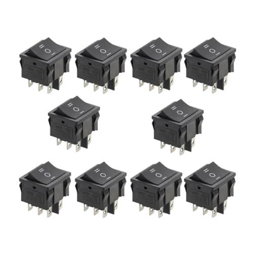 ElectronicSwitch 10PCS 3D6P-BLACK KCD5 21x24mm 21 * 24mm Rocker Switches Kit 6A/12A 250VAC von TCYNNQVD