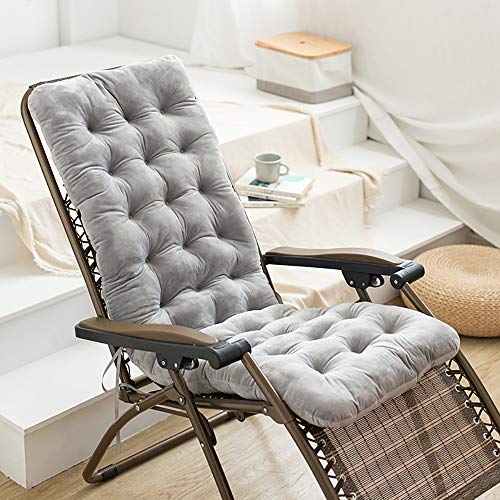 TCZ1557 Sitzauflage Für Gartenstuhl, Gartenliege Liegenauflagen,Verdickte Lounge Chair Kissen Lehnstuhl Kissen Schaukelstuhl Kissen, Garten Arm Chair Cotton Padded (Cushion Only),Grau,55"x20" von TCZ1557