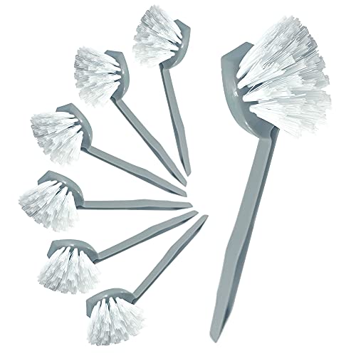 7 Stück Kunststoff-Spülbürsten-Set mit festen Borsten - Geschirrschrubber und Spülbürsten für Küche, Spüle und Arbeitsplatten (7 Stück runde Spülbürsten) von TDBS The Dustpan and Brush Store