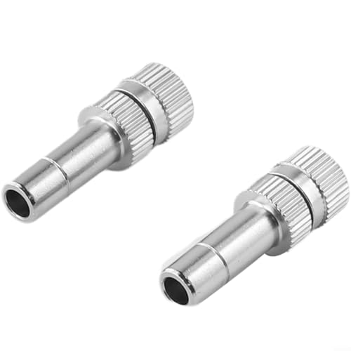 10 Stück Sprühdüsen 6 mm Schnellverbindungs-Nebelsprühköpfe 0,15–0,8 mm Kupfer Zerstäuberdüsen für Gartenbewässerung Gewächshaus Kühlung Terrasse Rasen Bewässerungssystem (0,2 mm) von TDCuizent