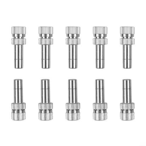 10 Stück Sprühdüsen 6 mm Schnellverbindungs-Nebelsprühköpfe 0,15–0,8 mm Kupfer Zerstäuberdüsen für Gartenbewässerung Gewächshaus Kühlung Terrasse Rasen Bewässerungssystem (0,8 mm) von TDCuizent