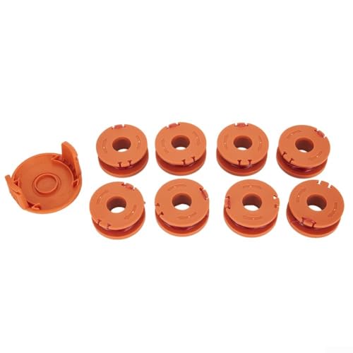8+1 Packung Trimmerspule Schnur Ersatzset Kompatibel mit WG154 WG163 WG180 WG175 WG155 WG151 WG160 Rasentrimmer Modelle WA0010 Auto Feed System Grass Line String 3.0 m 0.065 Zoll von TDCuizent