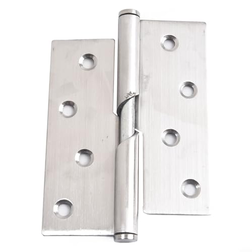 Aufsteigende Türscharniere aus Edelstahl, abnehmbare Stoßscharniere, links und rechts, Öffnungsbeschläge für Innenräume, Badezimmer, WC, Tor, mit glattem Lager (10,2 cm Hebebühne rechts) von TDCuizent