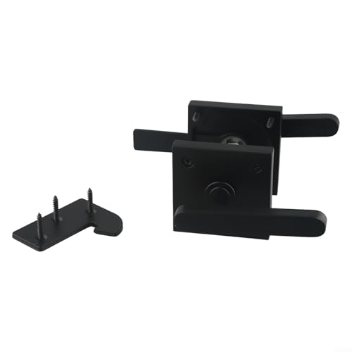 Doppelseitiger Türriegel aus Aluminium, Gartentorschloss, Hardware für Holzzaun, Scheunentür mit Griff, Sicherheitsschloss-System für innen und außen, einfache Installation mit Befestigungsschrauben von TDCuizent