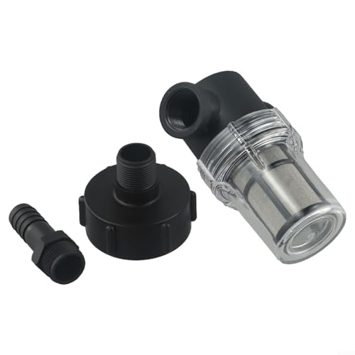 IBC Regeneimer Filteranschluss 100 Mesh Edelstahl Sieb-Filtrationssystem für Regenwasserernte Fallrohre Gartenbewässerungsausrüstung Abnehmbares Reinigungselement Schwarz (20 mm) von TDCuizent