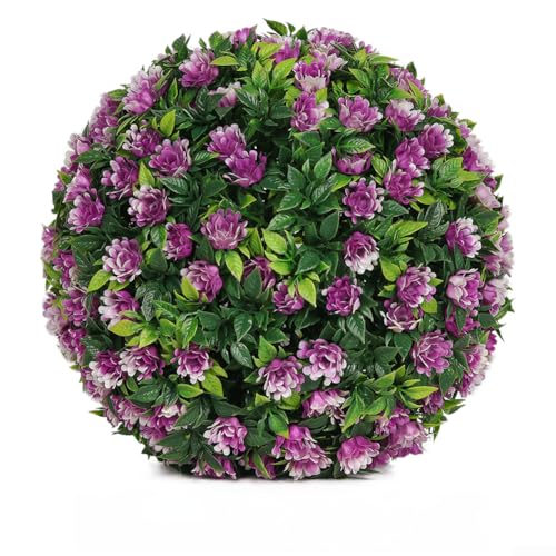 Künstliche Rosenblume, Kugel, Hängekorb, dekorative Formschnittpflanze, lebendiges Blumenornament, Kunststoffmaterial, Zuhause, Hochzeit, Party, Innen- und Außenbereich, elegante Form, einfach von TDCuizent
