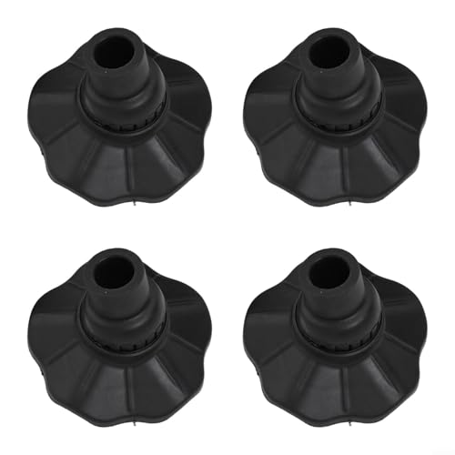 Outdoor Camping Stuhl Anti-Sink Fußpolster rutschfeste verstellbare Beinschutzmatten Kunststoff-Basisabdeckung für Klappstühle Strand Garten Rasen Bodenschutz 4 Stück schwarz (15 mm) von TDCuizent