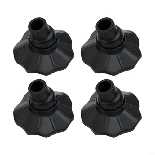 Outdoor Camping Stuhl Anti-Sink Fußpolster rutschfeste verstellbare Beinschutzmatten Kunststoff-Basisabdeckung für Klappstühle Strand Garten Rasen Bodenschutz 4 Stück schwarz (16 mm) von TDCuizent