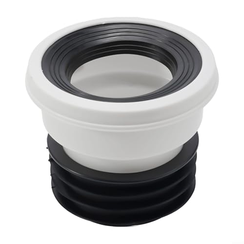 PVC WC-Anschlussdüse Ablaufrohr gerade Exzenter Design Bad WC-Anschluss mit Gummidichtung Offsetoptionen 0mm 2cm 5cm 10cm verstellbar Installationsarmatur für Abwassersystem(A) von TDCuizent
