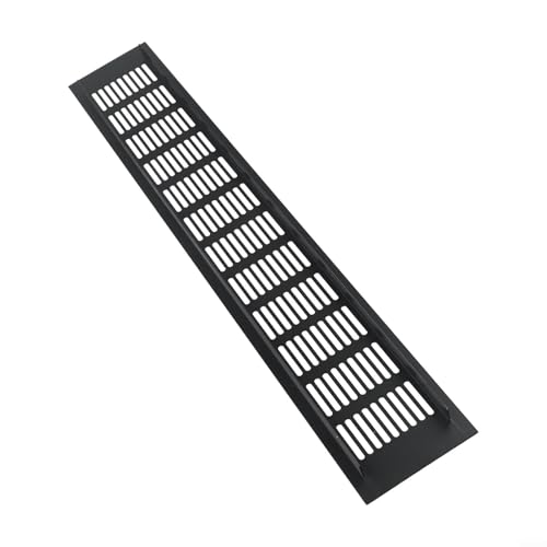 Rechteckiges Lüftungsgitter, Lüftungsabdeckung, Aluminiumlegierung, Lüftungsgitter für Schrank, Kleiderschrank, Küche, Badezimmer, Abluftventilator, mehrere Größen, schwarz (80 x 500 mm) von TDCuizent