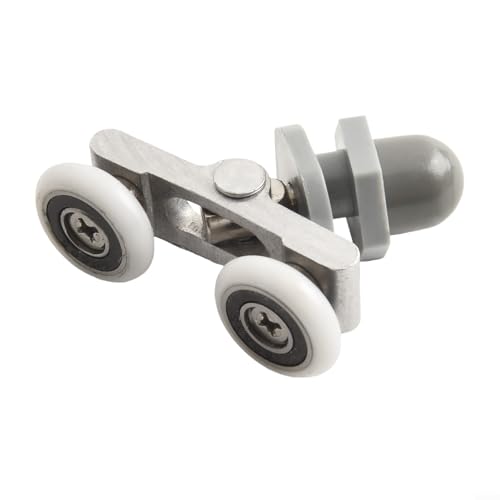 TDCuizent 4 Stück Doppelrollen für Duschtüren, 19 mm, 23 mm, 25 mm, 27 mm Durchmesser, Ersatzteile für Glas-Duschkabinen, gebogene Viertelkreis-Duschen, geräuscharm, sanftes Gleiten (25 mm) von TDCuizent