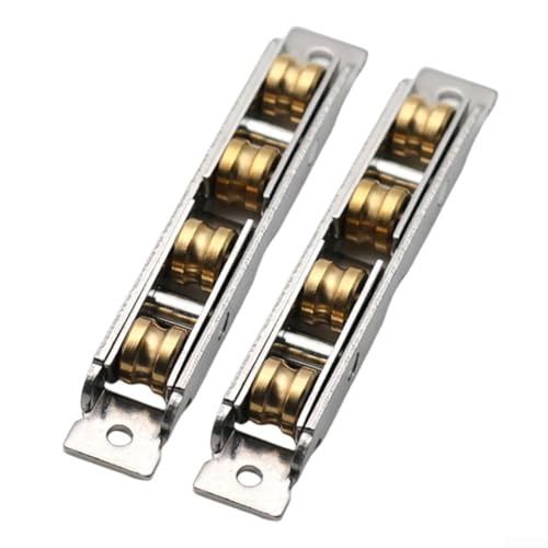 TDCuizent Edelstahl-Schiebetürrollen, robust, geräuschloses Lager, Fenster-Hardware-Riemenscheiben für Glastüren, Aluminiumfenster, Duschtüren, Möbel, 15–16 mm, Rillenbahnsystem, 2 Stück von TDCuizent