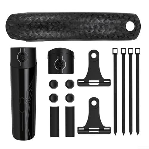 TDCuizent Fahrrad-Schutzblech-Set für Mountainbikes, Schnellspanner für 66 cm, 69,8 cm, 73,7 cm breite Reifen, verstellbarer Winkel vorne und hinten, Spritzschutz, schwarz (nur hinten) von TDCuizent