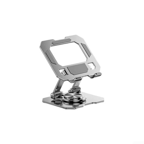 TDCuizent Laptop- und Tablet-Ständer mit 360° drehbarem Sockel, verstellbare Höhe und Winkel, faltbar, tragbar, Metallhalterung für mehrere Geräte für Schreibtisch, Büro, Zuhause oder Reisen (Silber) von TDCuizent