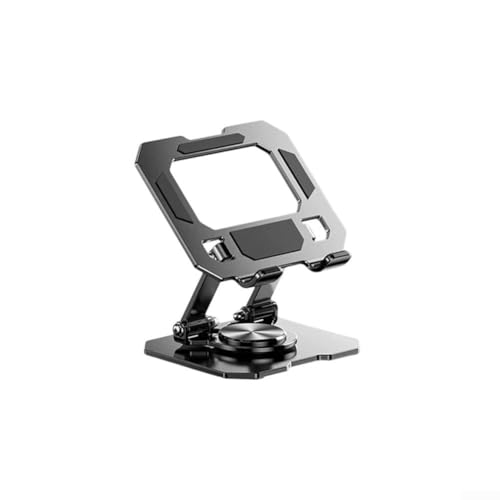 TDCuizent Laptop- und Tablet-Ständer mit 360° drehbarem Sockel, verstellbare Höhe und Winkel, faltbar, tragbar, Metallhalterung für mehrere Geräte für Schreibtisch, Büro, Zuhause oder Reisen (schwarz) von TDCuizent