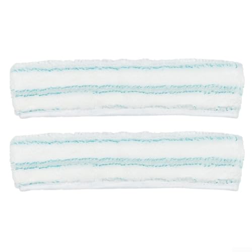 TDCuizent Leifheit Ersatz-Fensterwaschbezug M 27,5 x 6,8 cm, Mikrofaser-Wischmopp-Pad mit flexiblen, saugfähigen Fasern, für Rahmen und Ecken, maschinenwaschbar, 40 °C, Türkis (2 Stück) von TDCuizent