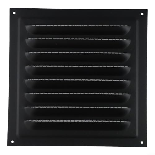 TDCuizent Lüftungsgitter Lüftungsgitter 20 x 20 cm mit Insektenschutz für HVAC Decke Seitenwand Installation Edelstahl Schutz Luftstromgitter (1 Stück schwarz) von TDCuizent