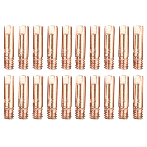 TDCuizent MB15 15AK Kontaktspitzen-Schweißdüsen 20 Stück M6 x 25 mm MIG Schweißbrenner Power Düsen-Set Kupfermaterial hochtemperaturbeständig MB15 15AK (0,9 mm) von TDCuizent