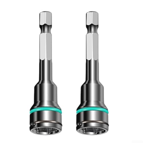 TDCuizent Magnetischer Innensechskant-Schraubendreher-Set, Adapter mit Feder, 1/4-Zoll-Schaft, Stahl-Reduzierhülse für pneumatische elektrische Schraubendreher, Bohrwerkzeuge, 62 mm Länge (8 + 10 mm) von TDCuizent