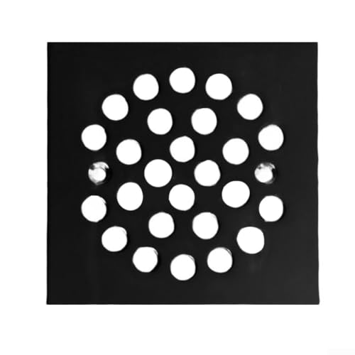 TDCuizent Premium Bodenablaufabdeckung zum Einschrauben, quadratisch, 304 Edelstahl, mit 10 mm Ablauflöchern (quadratisch – schwarz) von TDCuizent