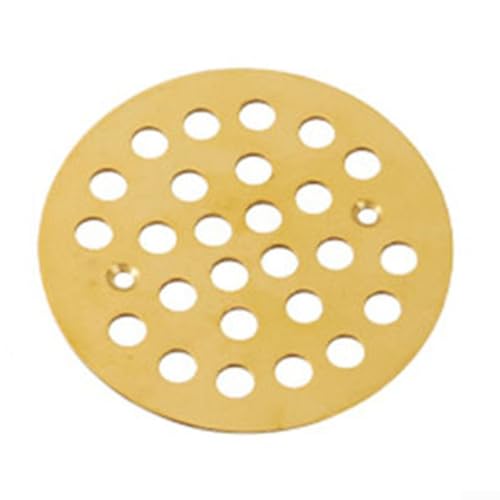 TDCuizent Premium Bodenablaufabdeckung zum Einschrauben, quadratisch, 304 Edelstahl, mit 10 mm Ablauflöchern (rund – Gold) von TDCuizent
