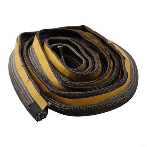 TDCuizent Selbstklebendes Dichtungsseil für Ofentür, Glasfaser, Dichtschnur für Holzofen, Kamine, Hochtemperaturbeständig bis 550 °C, Schwarz (2 Meter) von TDCuizent