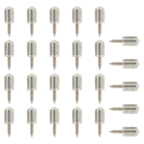 TDCuizent Selbstschneidende Regalstütze, Schrankhalterung, Hardware, 20 Stück, mit Staubschutzhüllen, kaltgewalzter Stahl, Glas, Laminat, Nieten für Holzschränke, Kleiderschränke, Bücherregale, 25,5 x von TDCuizent