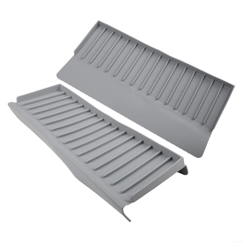 TDCuizent Silikon-Spritzschutz für Küchenspüle, Randschutz, Wasserleiter, Saugnapf-Design, verhindert Spritzwasser, Geschirrspülschutz, flexibles Silikonmaterial (grau) von TDCuizent