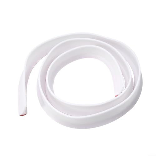 TDCuizent Silikon-Wassersperre für Dusche, Damm, Bodenleiste, Badezimmer, Küche, wasserdichte Dichtung, flexibler Schwellenwert, Wasserstopfen für schwunglose Duschen, weiß, 30 mm Höhe (150 cm) von TDCuizent