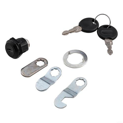 TDCuizent Stahl-Nockenschlösser für Aktenschrank, Wohnmobil, Aufbewahrung, Schublade, Briefkasten mit 3 Verriegelungsplatten, 2 Schlüsseln, schwarz, röhrenförmiges Werkzeugkastenschloss für von TDCuizent