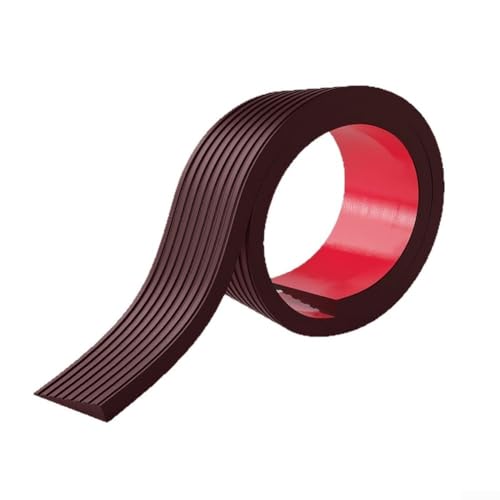 TDCuizent Türschwellenrampe Bodenübergangsstreifen Gummi Rollstuhl Roller Kinderwagen Zugänglichkeit Rampe Selbstklebende Installation Indoor Outdoor Tür Höhenreduzierer (Dunkelbraun 1m) von TDCuizent