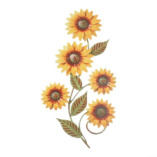 TDCuizent Vintage-Sonnenblumen-Wanddekoration, 3D-Metallkunst, handbemalt, gelb, für drinnen und draußen, Haus, Garten, Küche, Veranda, Dekoration, 30,5 x 14,5 cm, Retro-Stil TDCuizent Vintage-Sonnenblumen-Wanddekoration, 3D-Metallkunst, handbemalt, gelb, für drinnen und draußen, Haus, Garten, Küche, Veranda, Dekoration, 30,5 x 14,5 cm, Retro-Stil von TDCuizent