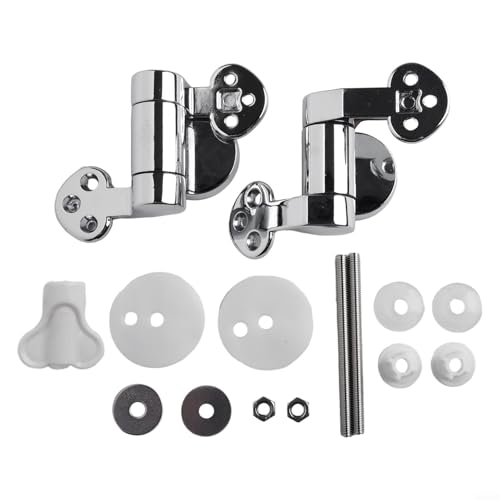 TDCuizent WC-Sitz-Scharnier-Set aus Zinklegierung, mit Absenkautomatik, verchromte Oberfläche, verstellbarer Verlangsamungsmechanismus, Nylonmuttern, passend für Toilettensitze aus Holz und MDF TDCuizent WC-Sitz-Scharnier-Set aus Zinklegierung, mit Absenkautomatik, verchromte Oberfläche, verstellbarer Verlangsamungsmechanismus, Nylonmuttern, passend für Toilettensitze aus Holz und MDF von TDCuizent