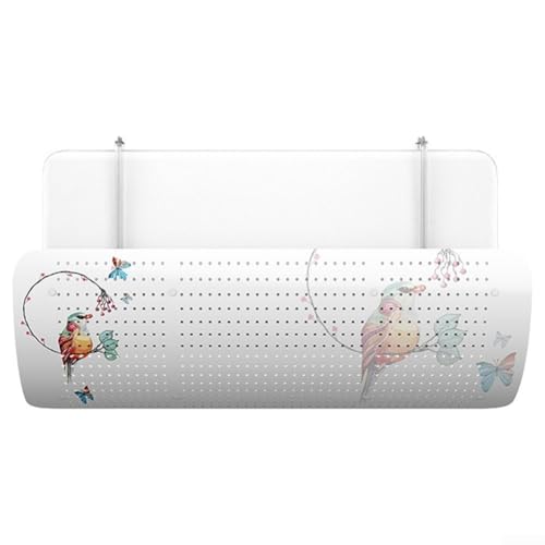 TDCuizent Wandmontierter Windabweiser für Klimaanlage mit doppeltem Stahlrohr-Design, ohne Bohren, Windführung für Luftstrom-Richtungssteuerung und Feuchtigkeitsschutz, 90 x 27 cm von TDCuizent