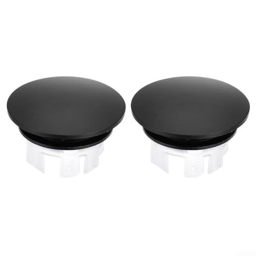TDCuizent Waschbeckenverkleidung, Überlaufabdeckung, 2 Stück, 22,5 mm, ABS, schwarz, Waschbecken-Überlaufringeinsatz mit galvanisierter Oberfläche für runde Überlauflöcher, 22–24 mm, einfache von TDCuizent