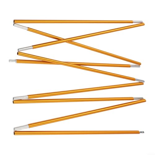 TDCuizent Zeltstange aus Aluminiumlegierung, leicht, Camping-Zelt-Reparaturstangen mit interner Gummibandverbindung für 1–4 Personen-Zelte, gelb (3,4 m) von TDCuizent