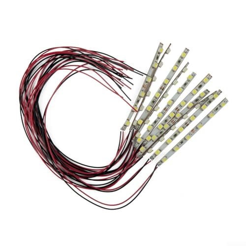 Vorverdrahtete weiße LED-Lichtleiste, 6 flexible Beleuchtungsmodule, DC 12 V-18 V, für Modelleisenbahn, Eisenbahn, Gebäude, Layout, Puppenhaus, Miniaturraum, Schienenseitenzubehör mit 20 cm Kabel Vorverdrahtete weiße LED-Lichtleiste, 6 flexible Beleuchtungsmodule, DC 12 V-18 V, für Modelleisenbahn, Eisenbahn, Gebäude, Layout, Puppenhaus, Miniaturraum, Schienenseitenzubehör mit 20 cm Kabel von TDCuizent
