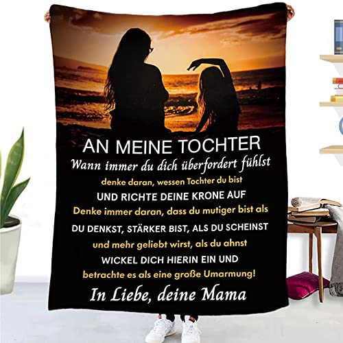 TDDKFB Kuscheldecke Flauschige Personalisierte Decke Geschenke An Meine Tochter,Mutter Für Tochter Luftpost Positiv Ermutigen Decke,Super Weiche Decke Flanell eeignet Für Sofa Reisen von TDDKFB