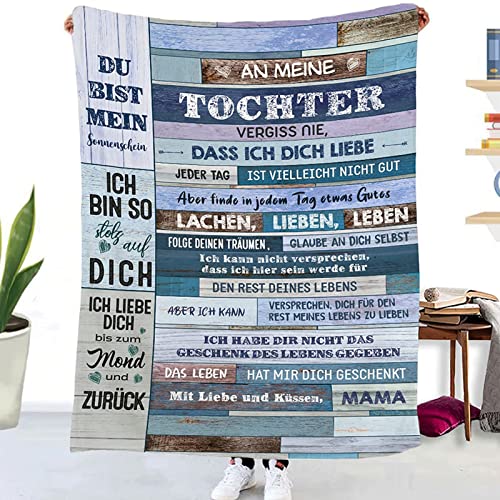 TDDKFB Kuscheldecke Flauschige Personalisierte Decke Geschenke An Meine Tochter,Mutter Für Tochter Luftpost Positiv Ermutigen Decke,Super Weiche Decke Flanell eeignet Für Sofa Reisen von TDDKFB