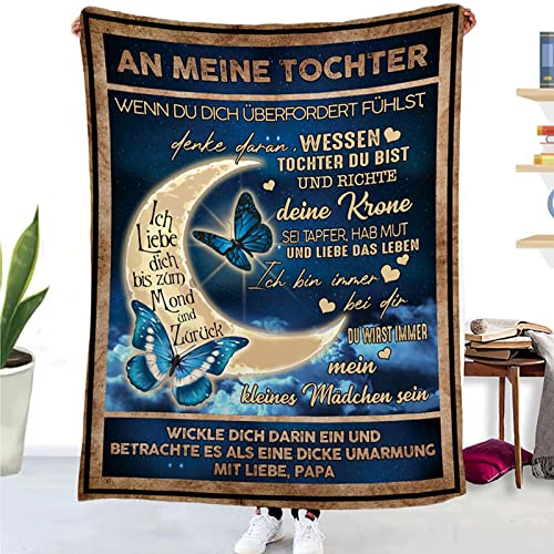 TDDKFB Kuscheldecke Flauschige Personalisierte Decke Geschenke An Meine Tochter,Papa Für Tochter Luftpost Positiv Ermutigen Decke,Super Weiche Decke Flanell eeignet Für Sofa Reisen von TDDKFB