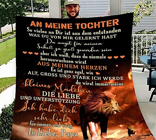 TDDKFB Kuscheldecke Flauschige Personalisierte Decke Geschenke An Meine Tochter,Papa Für Tochter Luftpost Positiv Ermutigen Decke,Super Weiche Decke Flanell eeignet Für Sofa Reisen von TDDKFB