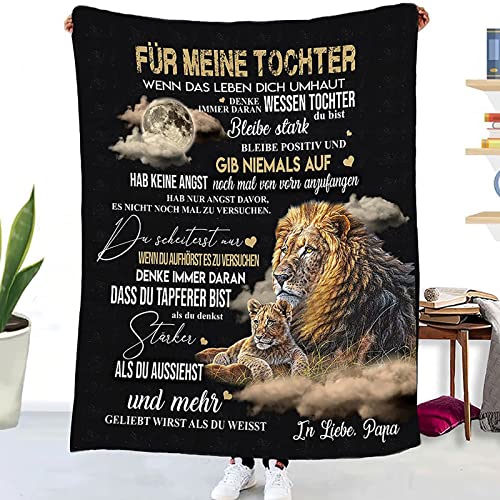 TDDKFB Kuscheldecke Flauschige Personalisierte Decke Geschenke An Meine Tochter,Papa Für Tochter Luftpost Positiv Ermutigen Decke,Super Weiche Decke Flanell eeignet Für Sofa Reisen von TDDKFB