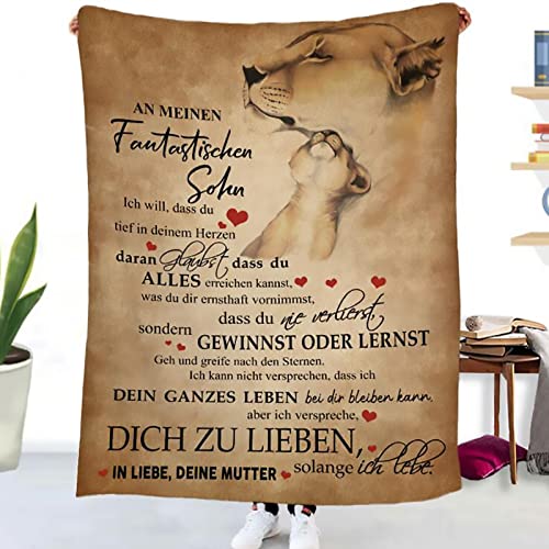 TDDKFB Kuscheldecke Flauschige Personalisierte Decke Geschenke An Meinen Sohn,Mutter Für Sohn Luftpost Positiv Ermutigen Decke,Super Weiche Decke Flanell eeignet Für Sofa Reisen von TDDKFB