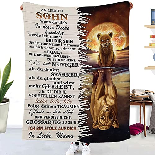 TDDKFB Kuscheldecke Flauschige Personalisierte Decke Geschenke An Meinen Sohn,Mutter Für Sohn Luftpost Positiv Ermutigen Decke,Super Weiche Decke Flanell eeignet Für Sofa Reisen von TDDKFB