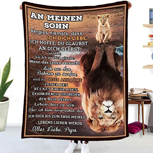 TDDKFB Kuscheldecke Flauschige Personalisierte Decke Geschenke An Meinen Sohn,Papa Für Sohn Luftpost Positiv Ermutigen Decke,Super Weiche Decke Flanell eeignet Für Sofa Reisen von TDDKFB